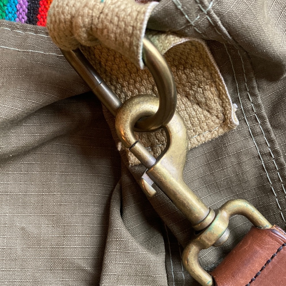 LAST CALL!! TOTEM SALVAGED Large Hobo Crossbody Serape and Canvas Bag - EUC - Picture 6 of 11